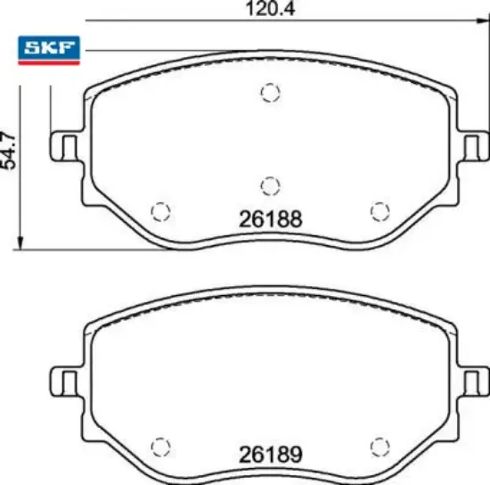 On fren balatası clıo v 19> talıant 21> mıcra v 18> 1.0 sce 1.0 tce 1.5 blue dcı skf 410608885r/ d106000q1j resmi