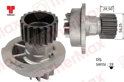 Devirdaim su pompası chevrolet aveo kalos 1.4l f14d t200 t250 t255 06- / lacettı 1.4l 1.6l klan 05- thermax 96182871/ 96352650/ 96872702/ 96930074 resmi