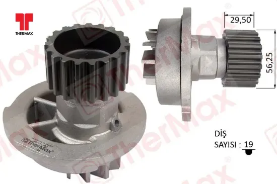 Devirdaim su pompası chevrolet aveo kalos 1.4l f14d t200 t250 t255 06- / lacettı 1.4l 1.6l klan 05- thermax 96182871/ 96352650/ 96872702/ 96930074 resmi