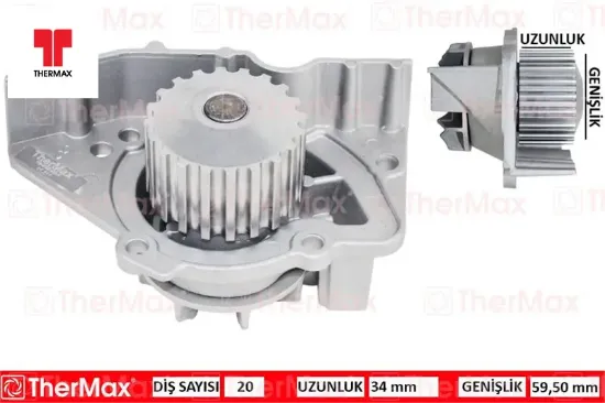 Devirdaim partner-berlıngo 96 jumper-scudo 96-02 expert 96 pa391 pa911 20 diş-59.5mm-34m thermax 9627667988/ 1201.52/ 1201.65/ 1201.A4 resmi