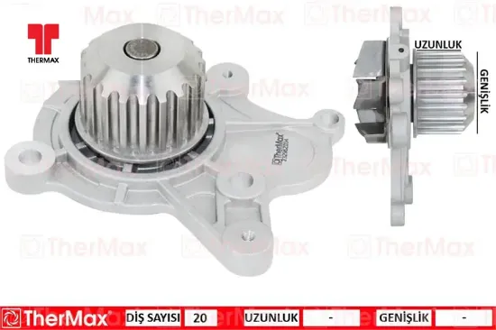Devirdaim su pompası santafe. Tucson 2.0l d4ea crdi dizel 04-10 thermax 2510027400 resmi