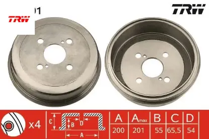 Arka fren kampanası corolla-camry-corona-carına >95 trw 4243120080 resmi
