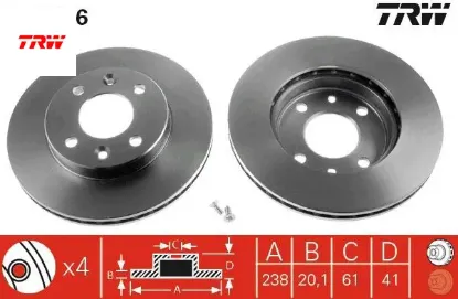 Ön fren aynası küçük renault r9-r11-r19-r21 clıo ı 91 96 clıo ıı 98 clıo symbol 00 09 kangoo 97 mega trw 7700756572/ 7701204286 resmi