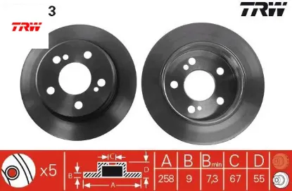 Fren dıskı arka mercedes w201 w202 w124 c124 trw a2014231212 resmi