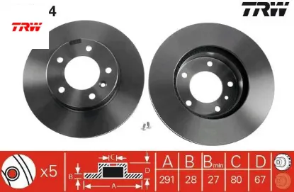Ön fren aynası havalı jaguar xj 1989-09/1997 trw jlm1826 resmi