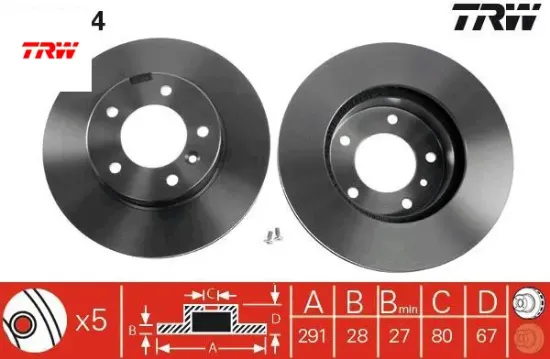 Ön fren aynası havalı jaguar xj 1989-09/1997 trw jlm1826 resmi