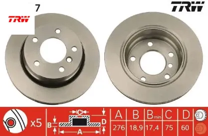 Fren dıskı arka havalı e36 e46 trw 34216864903 resmi