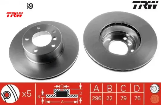 Fren dıskı on bmw e39 96 03 trw 34116767061 resmi