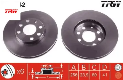 Ön fren aynası astra g 98 09 zafıra a 99 09 256x24x4dlxhavalı trw 569059/ 9117677/ 90497879/ 95526647 resmi