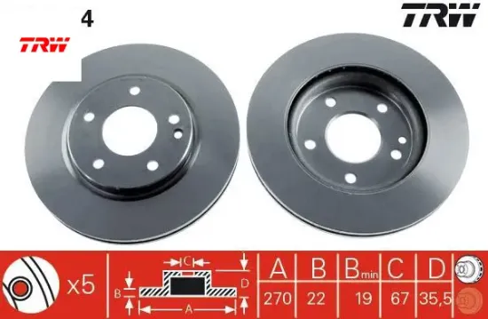 Fren dıskı on vaneo w414 02 05 trw a4144210012 resmi