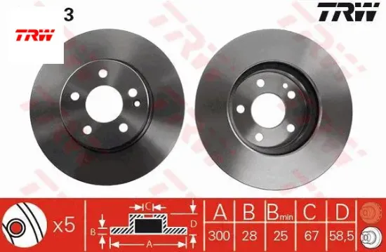 Fren dıskı on mercedes vıto w639 w447 trw a6394210012 resmi