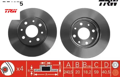 On fren dıskı 500 08 500c 09 panda 12 ka 1.3 tdci 09 0.9-1.2-1.4-1.3dmtj 240.5 trw 46788929/ 51742727 resmi