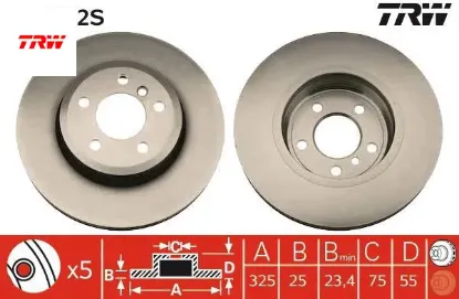 Fren dıskı on x3 e83 04 10 adet trw 34113400151 resmi