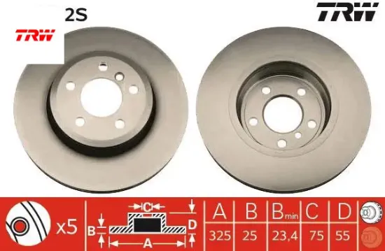Fren dıskı on x3 e83 04 10 adet trw 34113400151 resmi
