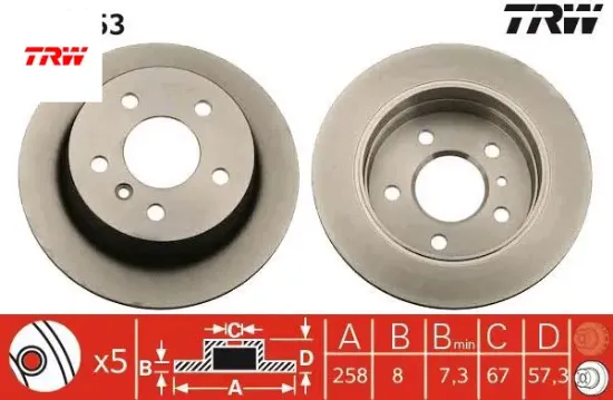 Fren dıskı arka w169 w245 trw a1694230912 resmi