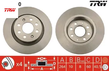 Arka fren aynası corsa e 14 adam 13 punto evo-grande punto 05 264x10x4dlxhavalı 15 inç 55700592 trw 93167282/ 569097/ 55700593/ 50902167 resmi