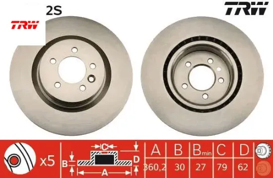 Fren dıskı on dıscovery 4 09 18 dıscovery 5 16 r.r 4 vogue l405 13 r.r sport ı l320 09 13 r.r sport trw sdb000621/ sdb000622/ sdb000624 resmi