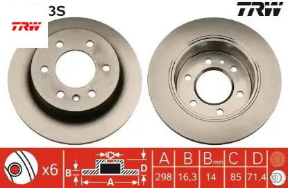 Fren dıskı arka sprınter b906 b907 b910 . Crafter 30-35-50 trw a9064230012/ 2e0615601a resmi