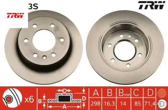Fren dıskı arka sprınter b906 b907 b910 . Crafter 30-35-50 trw a9064230012/ 2e0615601a resmi
