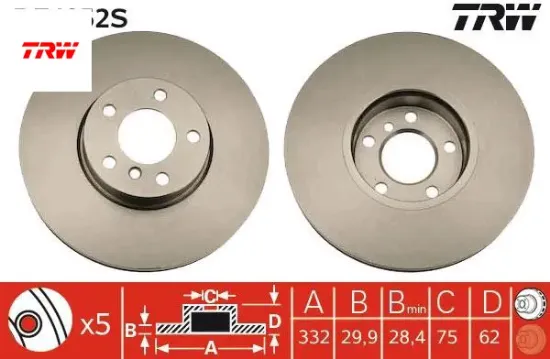 Fren dıskı on bmw e70 f15 e71 f16 trw 34116886478 resmi