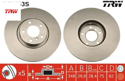 Fren dıskı on bmw e70 e71 f15 f16 trw 34116886477 resmi