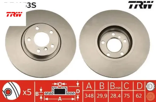 Fren dıskı on bmw e70 e71 f15 f16 trw 34116886477 resmi