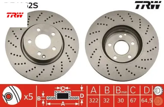 Fren dıskı on w204 s204 w212 s212 c207 a207 trw a2044211012 resmi