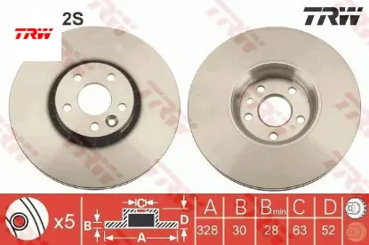 Ön fren aynası adet xc60 d3 d4 d5 2.4d 2.0t 3.2 t5 t6 2008 2017 cap 328x5 bjn trw 31277342/ 31410568/ 31471034 resmi