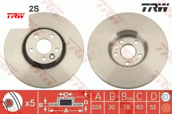 Ön fren aynası adet xc60 d3 d4 d5 2.4d 2.0t 3.2 t5 t6 2008 2017 cap 328x5 bjn trw 31277342/ 31410568/ 31471034 resmi