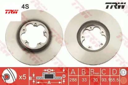 On fren dıskı aynası transıt custom v362-v363 12 arka tek teker cap 288 33 trw bk211125b1d/ bk211125bd/ 2110010 resmi