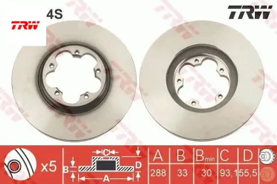On fren dıskı aynası transıt custom v362-v363 12 arka tek teker cap 288 33 trw bk211125b1d/ bk211125bd/ 2110010 resmi