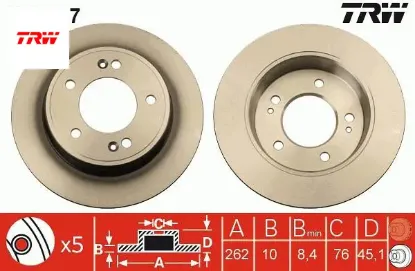 Arka fren diski dolu tip i30 1.6l g4fd gdi gamma 11-15 / 1.4l 1.6l crdi dizel 12-16 / elan tra 12-> trw 584113x300/ 58411a6300 resmi