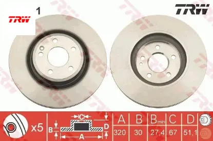 Fren dıskı on mercedes w176 w246 c117 x117 x156 trw a2464212612 resmi