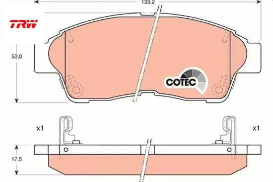 Ön balata corolla 92-97 carına 93-97 rav4 2.0 94-00 camry 2.2 92-01 trw 0446533020/ 0446533040/ wva21601 resmi