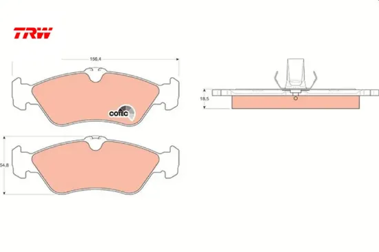 Fren balatası arka mercedes sprınter b901>b904 . Vw lt 28-35-46 trw a0024204020/ 2d0698451 resmi