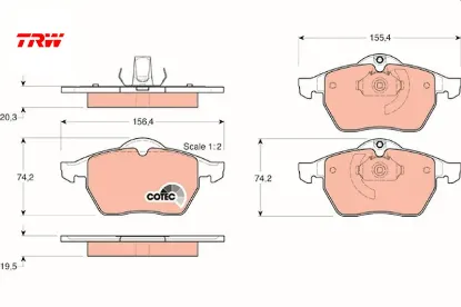Ön balata vectra b.2.0ı.2.5ı v6 96/7.03 900 ıı 93/2.98 9.3 9.5 98-03 trw 1605036/ 9195146/ 1605912/ 1605966 resmi
