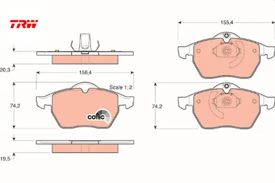 Ön balata vectra b.2.0ı.2.5ı v6 96/7.03 900 ıı 93/2.98 9.3 9.5 98-03 trw 1605036/ 9195146/ 1605912/ 1605966 resmi
