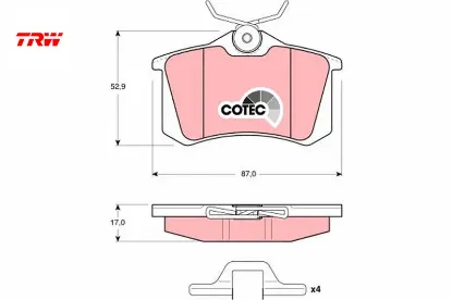Disk balata arka galaxy ı-bora ı-golf ııı-ıv-passat-polo ııı-ıv trw 2q0698451c/ 1e0698451g/ 1e0698451 resmi