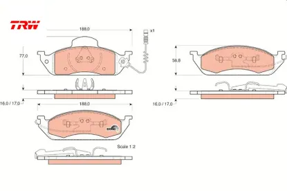 Fren balatası on mercedes ml-class w163 98 05 trw a1634201220 resmi