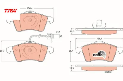 Ön balata transporter t4 caravelle 2.5 tdı 90-03 gdb1391 trw 7d0698151d/ 7d0698151f resmi