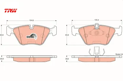 Fren balatası on bmw e39 95>03 trw 34116761280 resmi