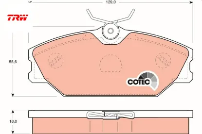 Ön fren balatası renault megane 99 laguna 95 scenıc 99 logan 06 safrane 96 00 trw 7701206379/ 7701209380/ 410607125r resmi
