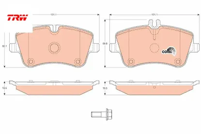 Fren balatası on mercedes w202 w203 cl203 c209 r171 trw a0054206220 resmi