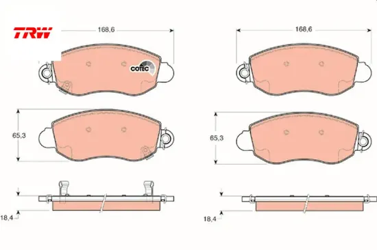 On fren balatası transıt v184 01 06 a.ceker trw 4077636/ yc152k021ac/ wva23577 resmi