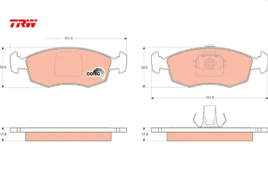 Ön balata palıo weekend 96 > albea 01 > doblo 00 > trw 9949125/ 77362180/ wva20907 resmi
