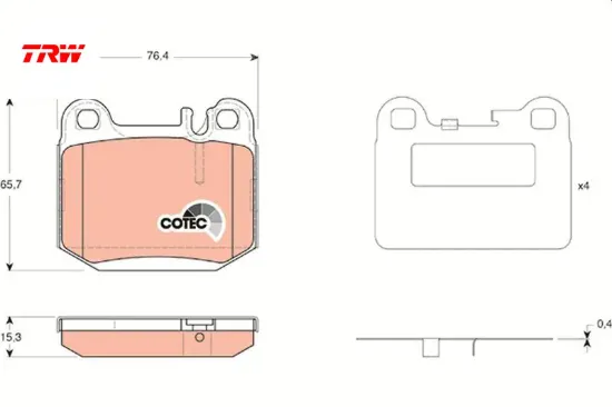 Fren balatası arka ml-class w163 98 05 trw a1634201120 resmi