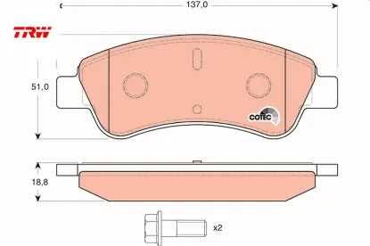 Ön fren balatası corsa f 19 crossland 17 c2 03 c3 09 aırcross 17 c4 04 c-elysee 12 xsara 96 berlıngo trw 1647863780/ 4253.38/ 4252.59/ 4254.23 resmi
