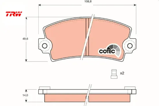 Ön balata fişli r12 c15 vısa 82-91 trw 7702127301/ 7701201470/ 7701203068 resmi