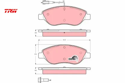 Ön balata egea ym-stılo 2.4 20v 01 1.9 jtd-multıwagon 1.9jtd 04 bravo 1.9d multıjet 07 trw 77362196/ 77362093 resmi