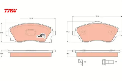 Ön balata combo c-corsa c 1.3-1.7 cdtı 01 merıva 03 tıgra 04 trw 1605081/ 93176114/ 1605974/ 1605092 resmi